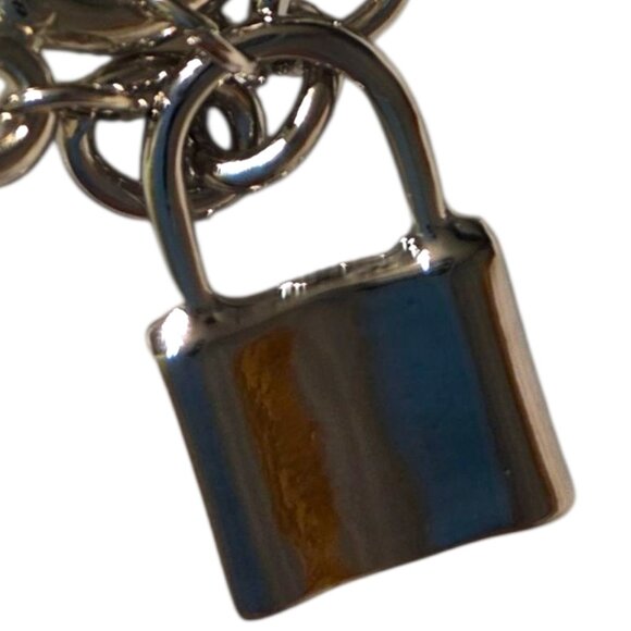 Stainless Steel Necklace with Toggle  clasp and Lock Pendant - Picture 3 of 3